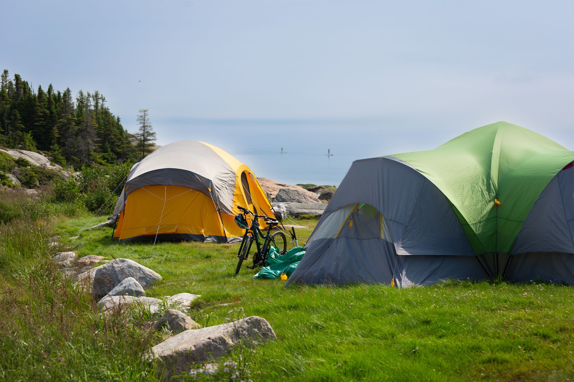 Camping behind the sea